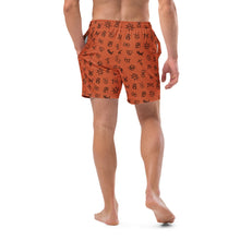 Load image into Gallery viewer, Yeehaw Brown Cattle Brands Men&#39;s Swim Trunks
