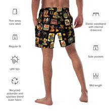 Load image into Gallery viewer, YEEHAW Vintage Cowboy Collage Western Swim Trunks Shorts
