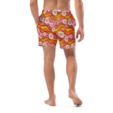 Load image into Gallery viewer, Yeehaw Groovy Floral Men's Swim Trunks

