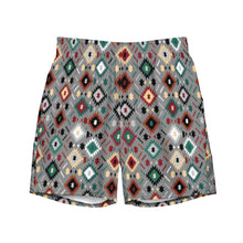 Load image into Gallery viewer, Yeehaw Gray Aztec Men's Swim Trunks
