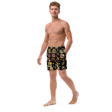 Load image into Gallery viewer, YEEHAW Vintage Cowboy Collage Western Swim Trunks Shorts
