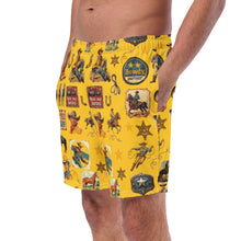 Load image into Gallery viewer, YEEHAW Vintage Cowboy Collage Western Swim Trunks Shorts
