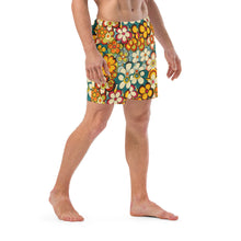 Load image into Gallery viewer, Baha Ranch Yeehaw Woodstock Retro Floral Men's Swim Trunks
