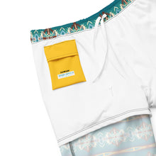 Load image into Gallery viewer, Yeehaw Teal Aztec Blanket Print Mens Swim Shorts
