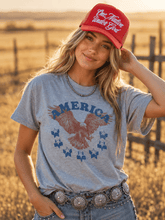Load image into Gallery viewer, America Patriotic Eagle Graphic Tee
