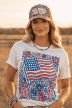 Load image into Gallery viewer, American Freedom Flowers Graphic Tee
