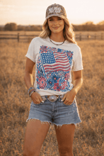 Load image into Gallery viewer, American Freedom Flowers Graphic Tee
