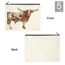 Load image into Gallery viewer, Longhorn Cosmetic Bag Pack of 5 Made in America
