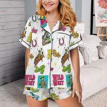 Load image into Gallery viewer, Baha Ranch The Last Roundup Western Rodeo Satin Pajama Set

