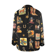 Load image into Gallery viewer, Vintage Cowboy Collage Western Women&#39;s Blazer
