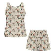 Load image into Gallery viewer, Colored Skulls Pajama Lounge Tank Shorts Set Made in America
