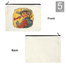 Load image into Gallery viewer, Howdy Cosmetic Bag Pack of 5 Made in America

