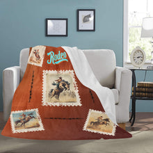 Load image into Gallery viewer, Old Rodeo Western Throw Blanket 60" x 80" Ultra Soft Made in America
