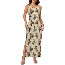 Load image into Gallery viewer, Baha Ranch Vintage Cowgirl Sleeveless Bodycon Side Slit Long Maxi Dress
