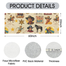 Load image into Gallery viewer, Vintage Cowboy Collage Floor Rug Runner Indoor 60" x 22" Made in America
