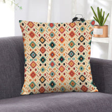 Load image into Gallery viewer, Cream Aztec Velvet Soft Throw PIllow Case Made in America
