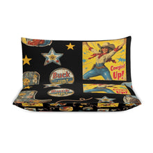 Load image into Gallery viewer, Vintage Cowgirl Collage Design 3-Piece Bedding Set (1 Duvet Cover + 2 Pillow Shams) – 102"×90"
