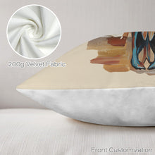 Load image into Gallery viewer, Baha Ranch Painted Tan Longhorn Velvety Soft Pillow Case Made in America

