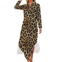 Load image into Gallery viewer, Baha Ranch Retro Pop Western Leopard Desert Shirt Dress Duster
