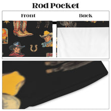 Load image into Gallery viewer, Vintage Cowboy Collage Western Curtains 52" x 63" Made in America
