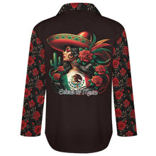 Load image into Gallery viewer, Baha Ranch Colores De Mexico Rose Floral Button Up Blouse
