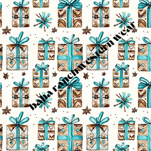 Load image into Gallery viewer, Turquoise Christmas Presents Men's Western Pajamas
