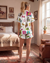 Load image into Gallery viewer, Baha Ranch The Last Roundup Western Rodeo Satin Pajama Set
