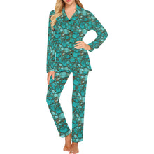 Load image into Gallery viewer, All Turquoise Women's Long Pajama Set

