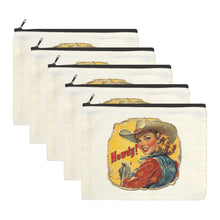 Load image into Gallery viewer, Howdy Cosmetic Bag Pack of 5 Made in America
