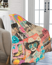 Load image into Gallery viewer, Pop Western Collage Throw Blanket Ultra-Soft Micro Fleece Blanket 60" x 80" Made in America
