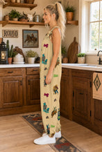 Load image into Gallery viewer, Baha Ranch The Last Roundup Western Rodeo Overalls Jumpsuit - Tan
