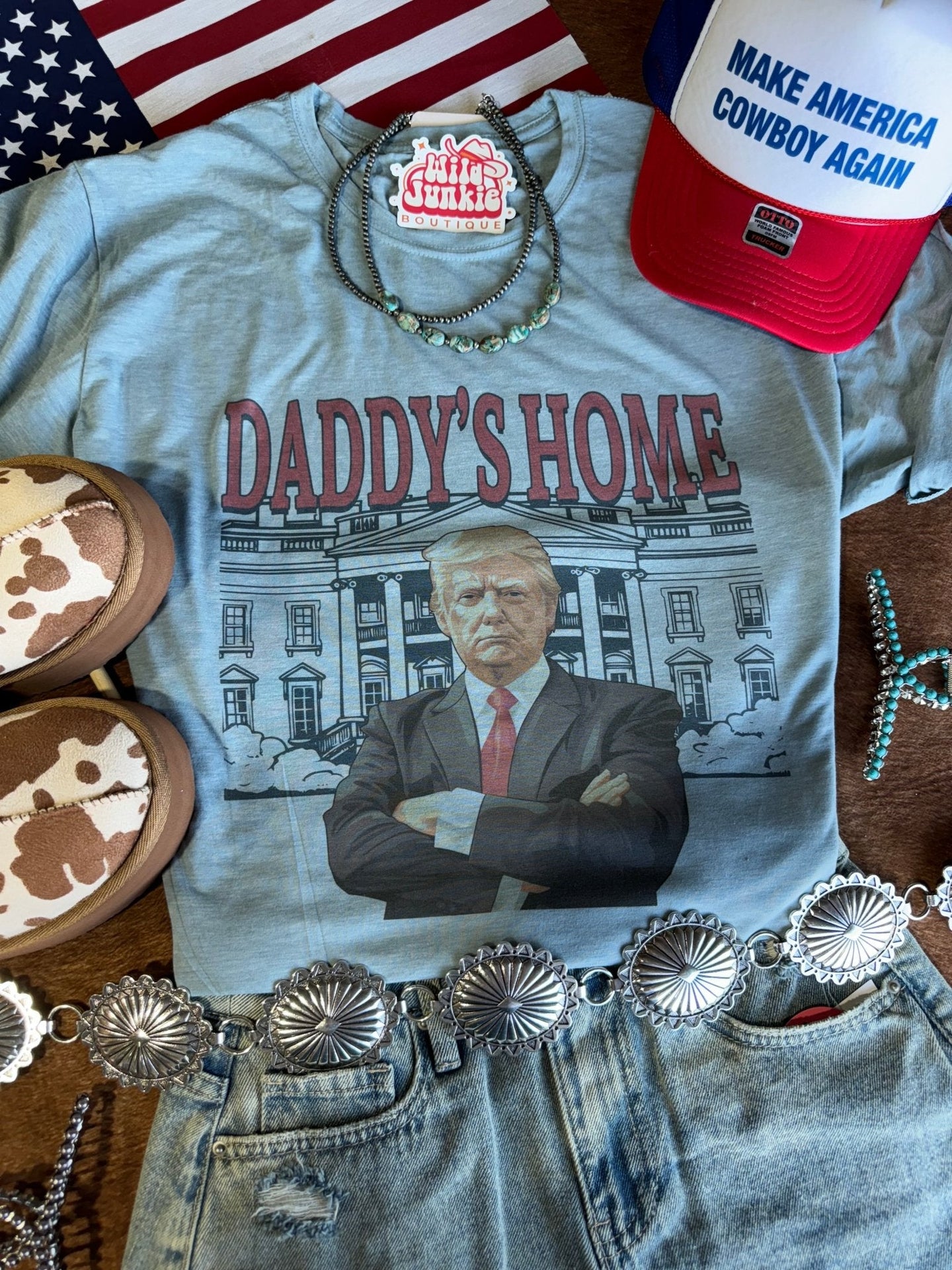 Blue Daddy's Home Trump Graphic Tee