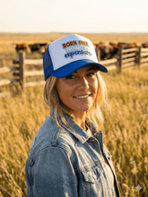 Load image into Gallery viewer, Born Free Now I'm Expensive Patch Trucker Hat
