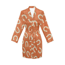 Load image into Gallery viewer, Rust Orange Women's Belted Satin Feel Dressing Lounge Robe
