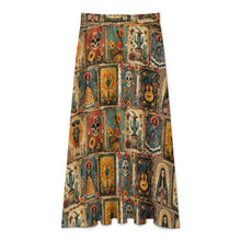 Load image into Gallery viewer, Colores de Mexico Dia de los Muertos Midi Skirt
