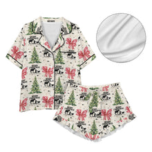 Load image into Gallery viewer, Praying Cowboy Christmas Cowgirl Western Satin Pajamas Short Set
