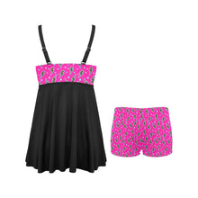 Load image into Gallery viewer, Pink Lightning Bolt Swim Dress &amp; Shorts Set
