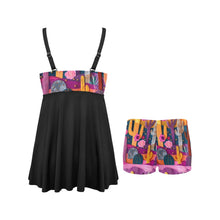 Load image into Gallery viewer, Pink Cactus Swim Dress &amp; Shorts Set
