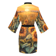 Load image into Gallery viewer, Sunflower Field Women&#39;s Lounge Kimono Robe
