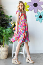 Load image into Gallery viewer, Heimish Full Size Floral Cap Sleeve Tiered Dress
