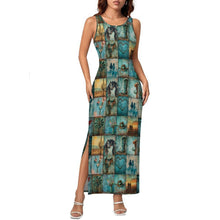 Load image into Gallery viewer, Baha Ranch Turquoise Dreams Sleeveless Bodycon Side Slit Long Dress
