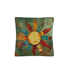 Load image into Gallery viewer, Colores de Mexico Sun Face Throw Pillow Case Made in America
