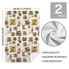 Load image into Gallery viewer, Vintage Cowgirl Collage Dish Towels Set of 2 Made in America
