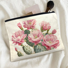 Load image into Gallery viewer, Cactus Flower Cosmetic Bag Pack of 5 Made in America

