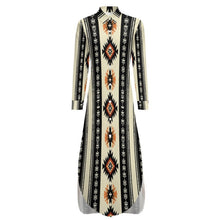 Load image into Gallery viewer, Baha Ranch Colores de Mexico Southwestern Aztec Button-Up Long Sleeve Shirt Dress
