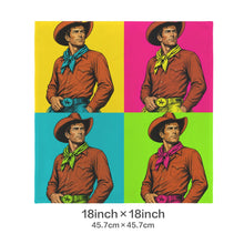 Load image into Gallery viewer, Baha Ranch The Last Roundup Bronc Rider Collage Throw Pillow Cover Made in America
