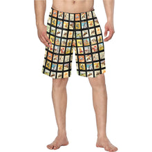 Load image into Gallery viewer, Vintage Cowboy Collage Western Men's Swim Trunk Shorts

