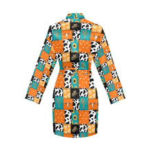 Load image into Gallery viewer, Western Patchwork Women&#39;s Belted Satin Feel Dressing Lounge Robe
