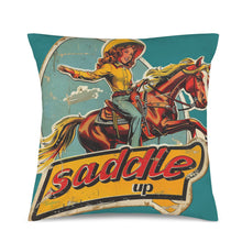 Load image into Gallery viewer, Baha Ranch Saddle Up Velvety Soft Pillow Case Made in America
