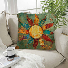 Load image into Gallery viewer, Colores de Mexico Sun Face Throw Pillow Case Made in America
